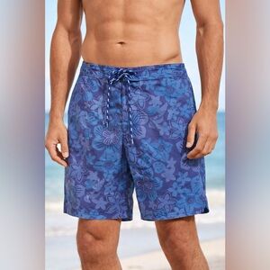 Izod PerformX Floral Sunwashed Swim Trunks Men XL Purple